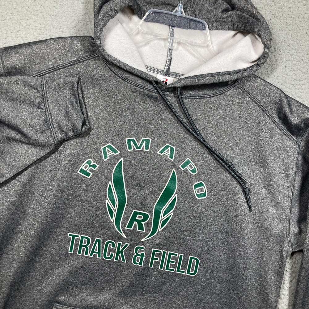 Ramapo‎ High School Track Field Hoodie Adult Medium Gray Pullover Sweatshirt
